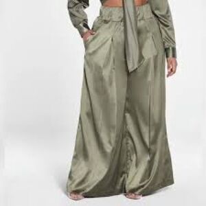 FTF Lab wide leg satin Palazzo pants
